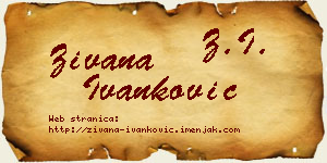 Živana Ivanković vizit kartica